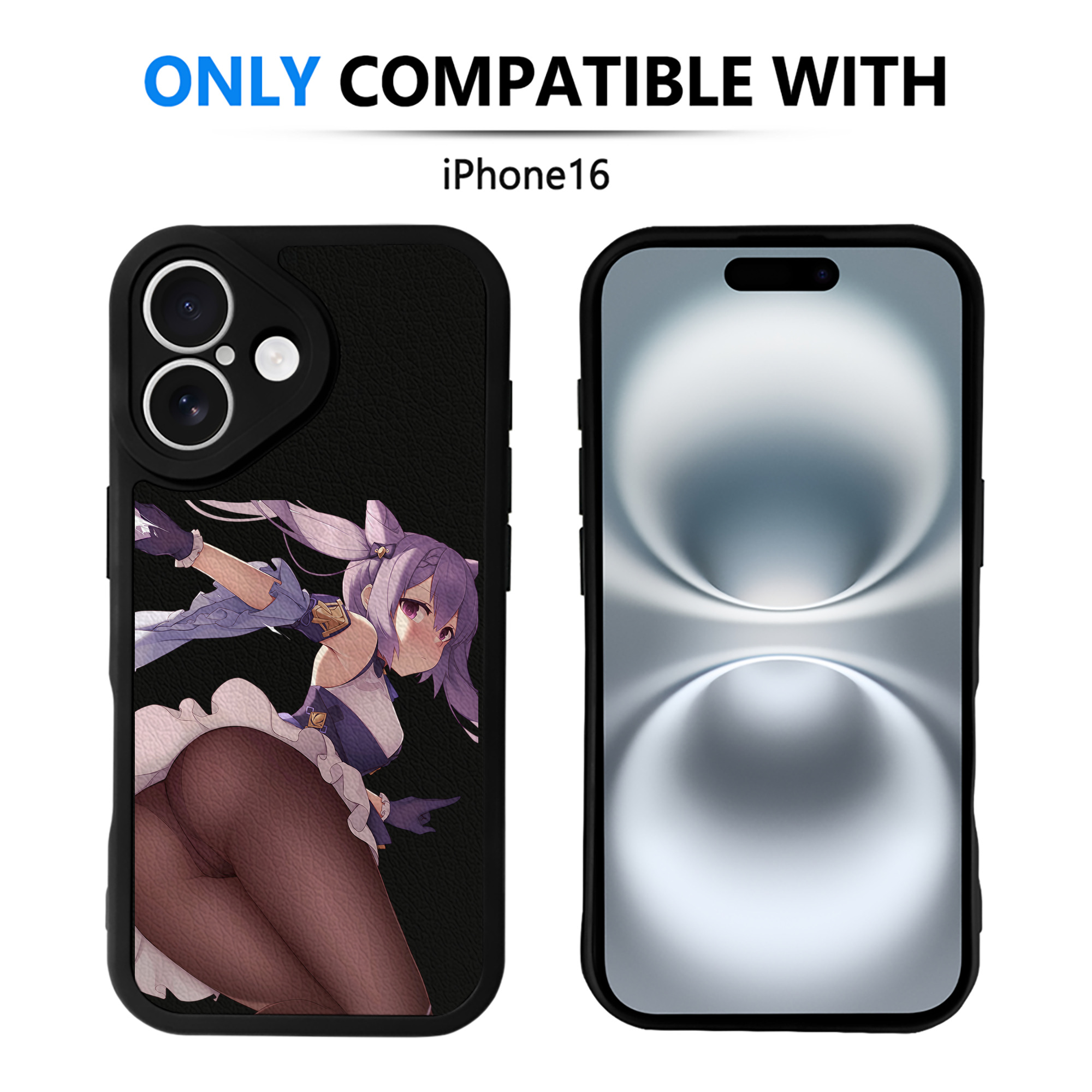 げんし神 刻晴 こくせい genshin Kokusei 【iPhone 16シリーズ対応】シリコンスマホケース（レザー調） 材質：シリコン